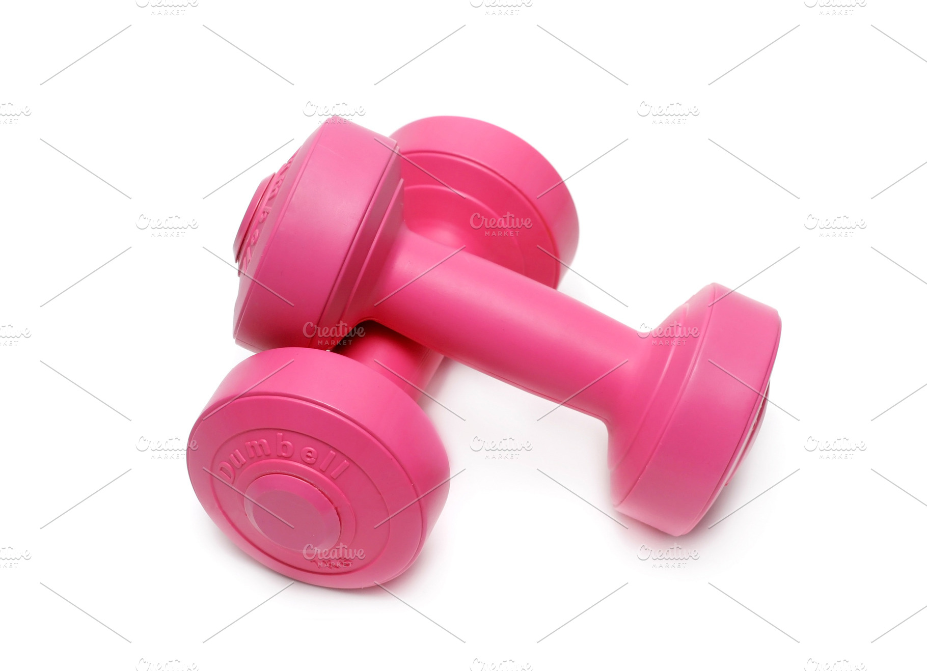 dumbbell isolated on white, a Photo by saiko3p