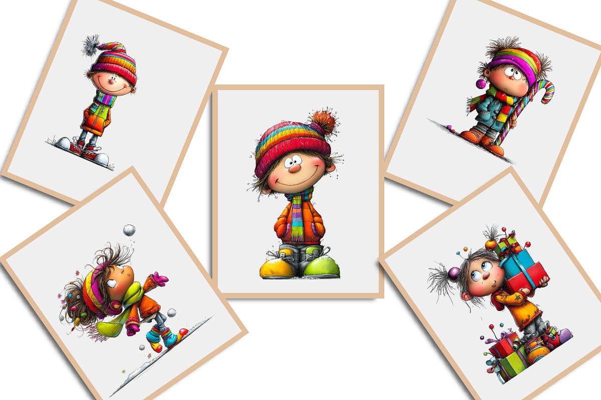 Whimsical Winter Kids Clipart Bundle, an Illustration by Libby Wishes (Photo 4 of 7)
