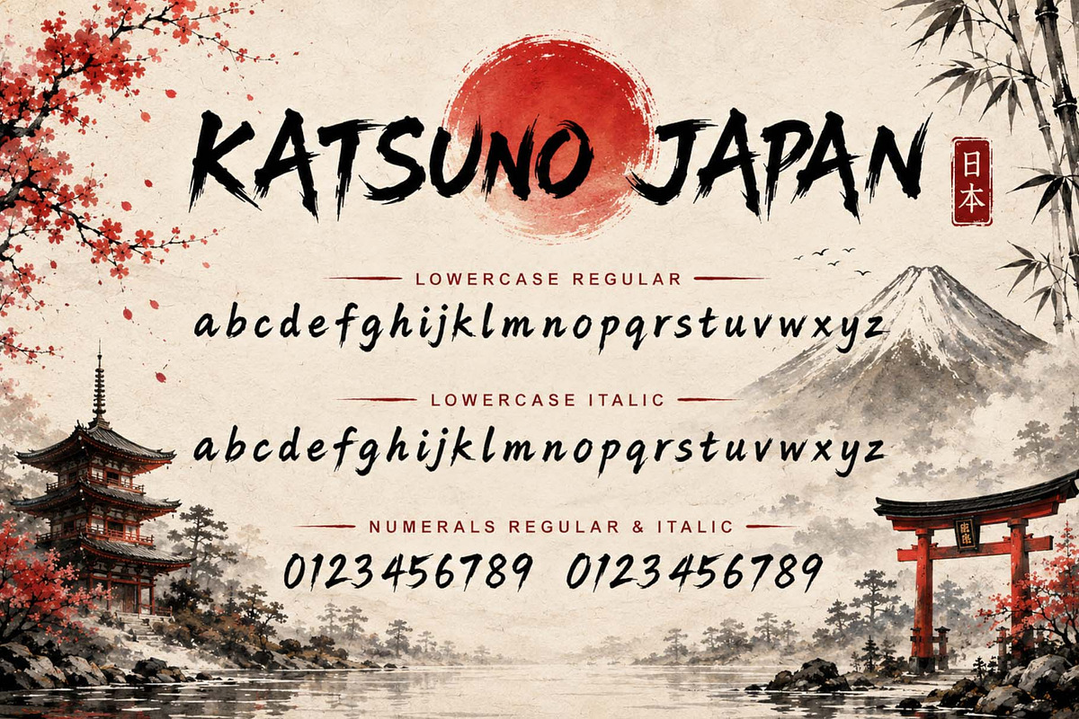 Katsuno Japan, a Handwritten Font by Yoga Letter (Photo 7 of 9)