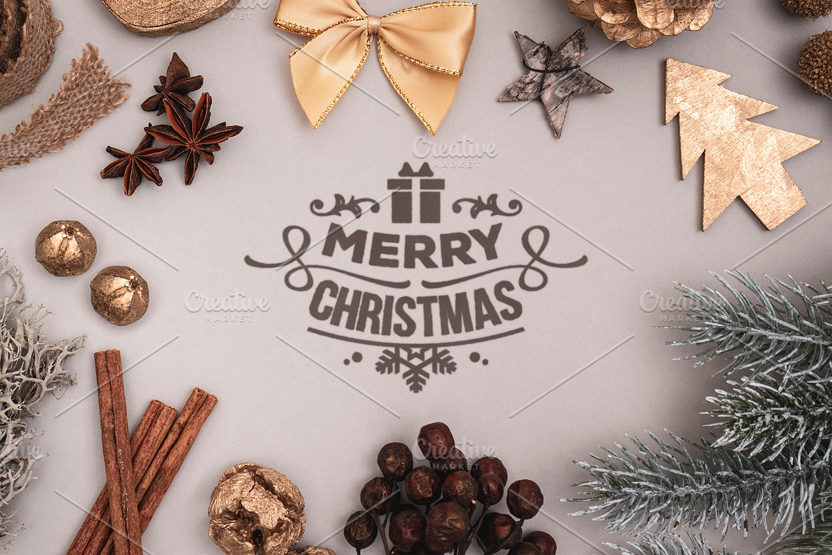 Christmas background mockup, a Mockup by Scredeck