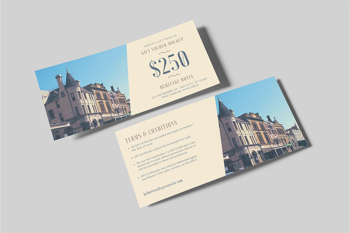 Gift Voucher Mockup, an Advertising Mockup by Bangdastudio (Photo 11 of 15)