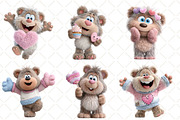 Quirky Valentines Teddy Bear Clipart, an Illustration by Black Bird Studio (Thumbnail 2 of 6)