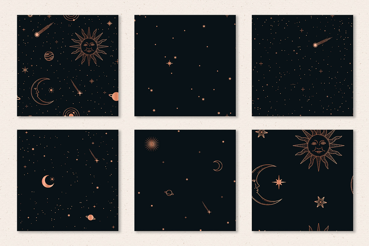 Celestial Seamless Patterns, a Pattern Graphic by Megs Lang (Photo 9 of 10)