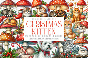 Christmas Kitten Clipart Bundle, an Illustration by SinaCreation (Thumbnail 1 of 7)