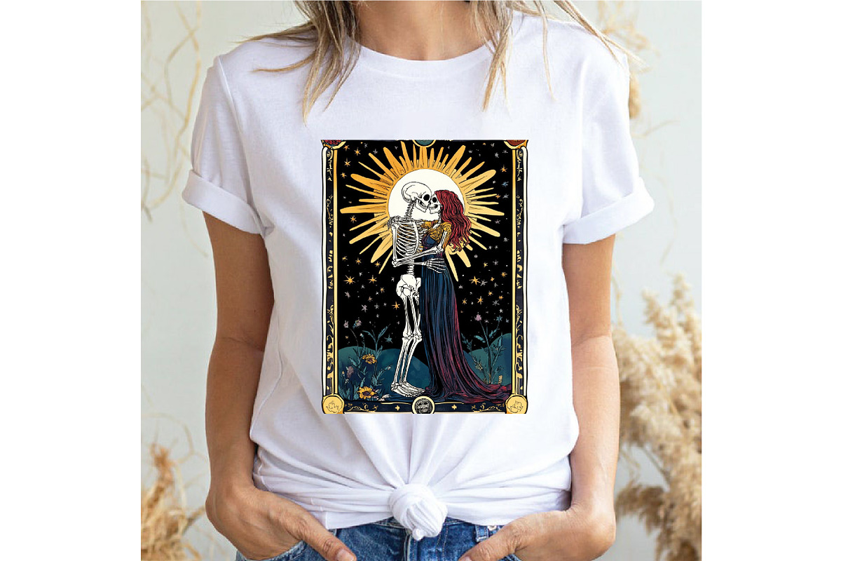 Skeleton Lovers Tarot Aesthetic PNG, an Illustration by SinaCreation (Photo 4 of 5)
