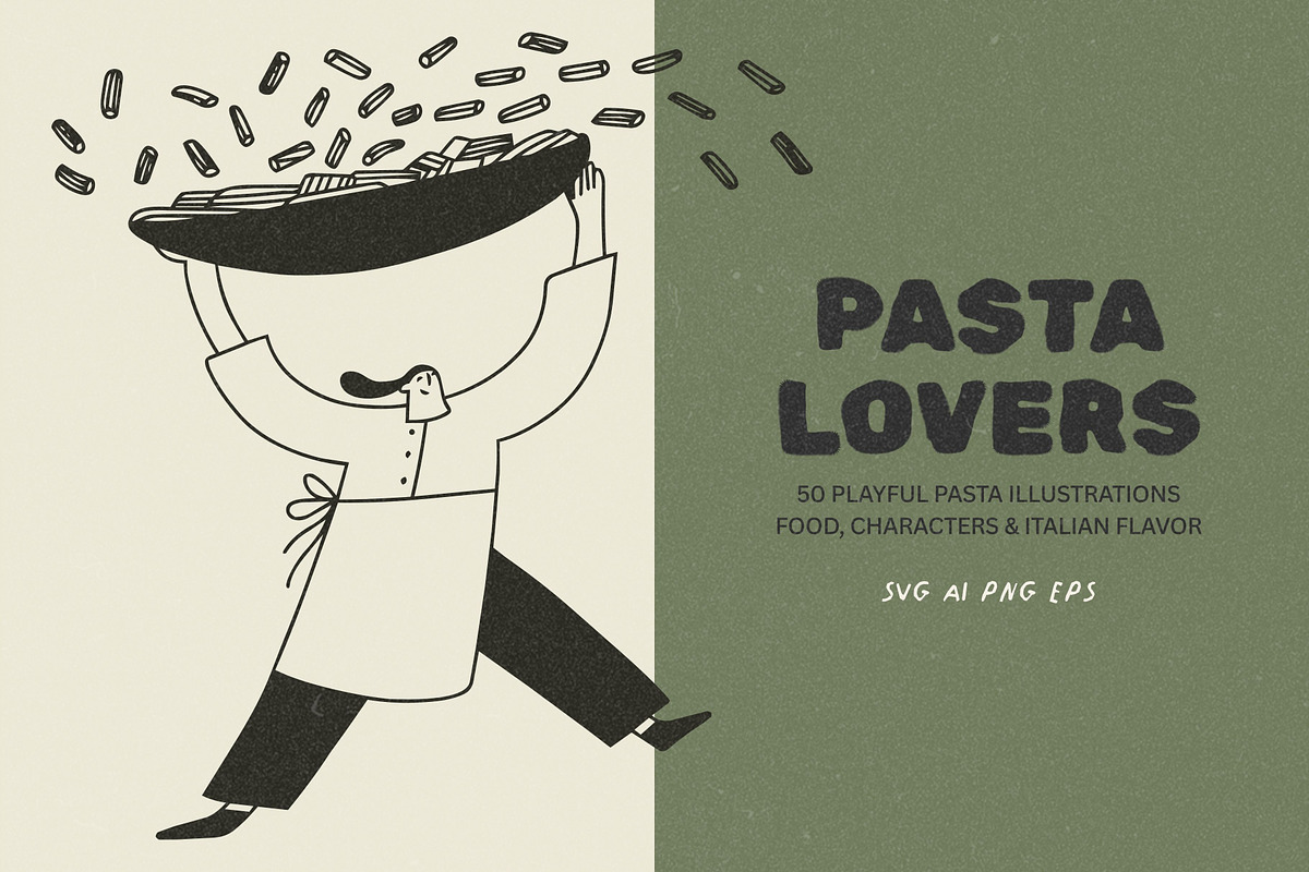 Pasta Lovers: 50 Food Illustrations, a Food Illustration by Veyla (Photo 1 of 12)