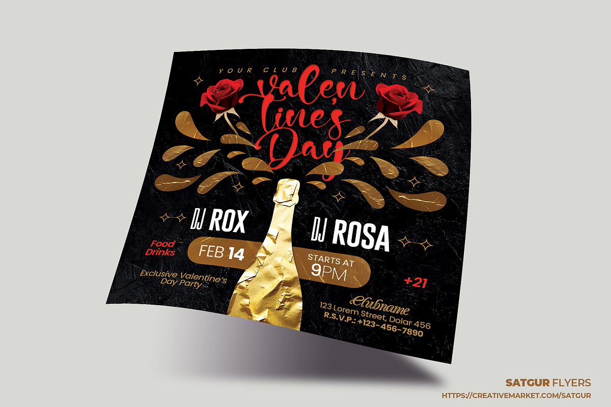 Valentines Day Party Flyer Template, a Flyer Template by Satgur Graphic Design (Photo 6 of 6)