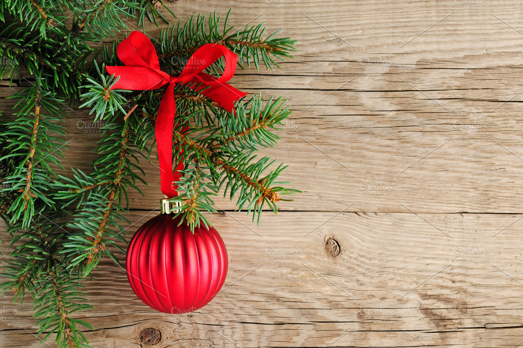 Spruce with christmas decoration