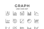 Set line icons of graph and diagram, an Outline Icon by motorama (Thumbnail 1 of 2)