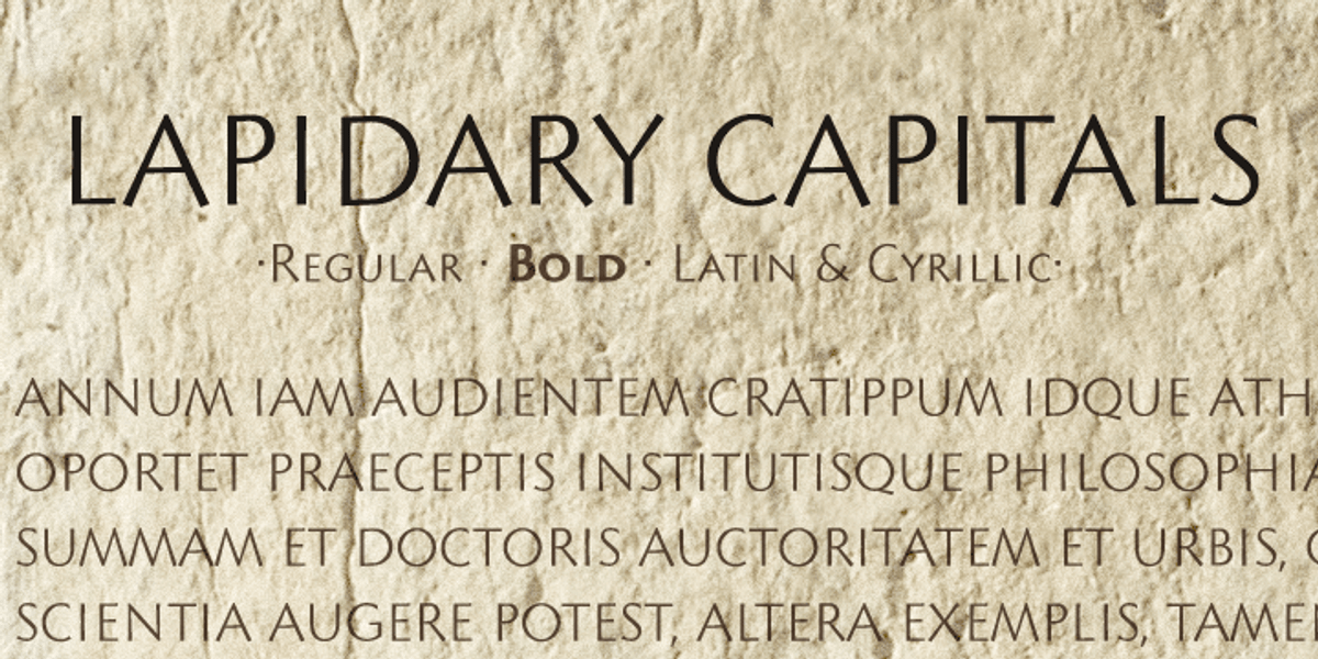 Lapidary Capitals, a Sans Serif Font by Kostic Type Foundry (Photo 1 of 3)