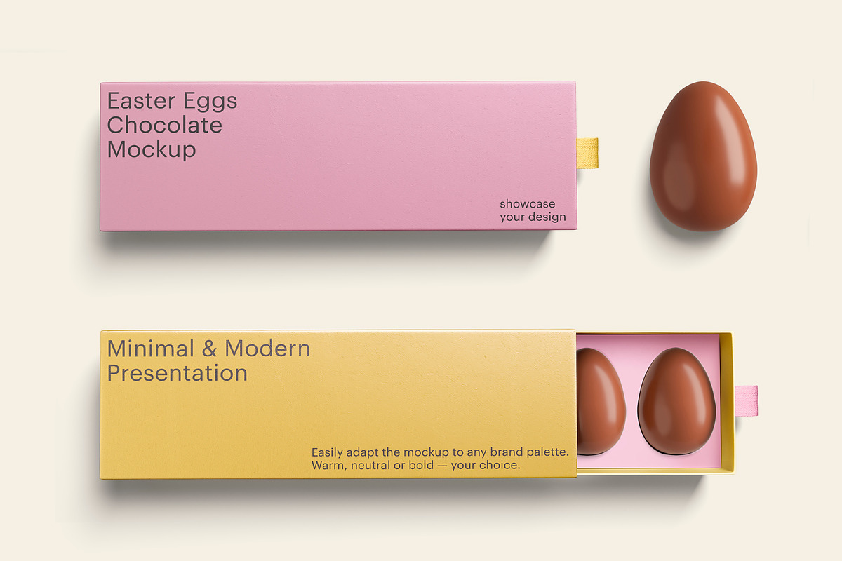 Easter Chocolate Egg Mockup, a Product Mockup by GraphicWave (Photo 1 of 7)