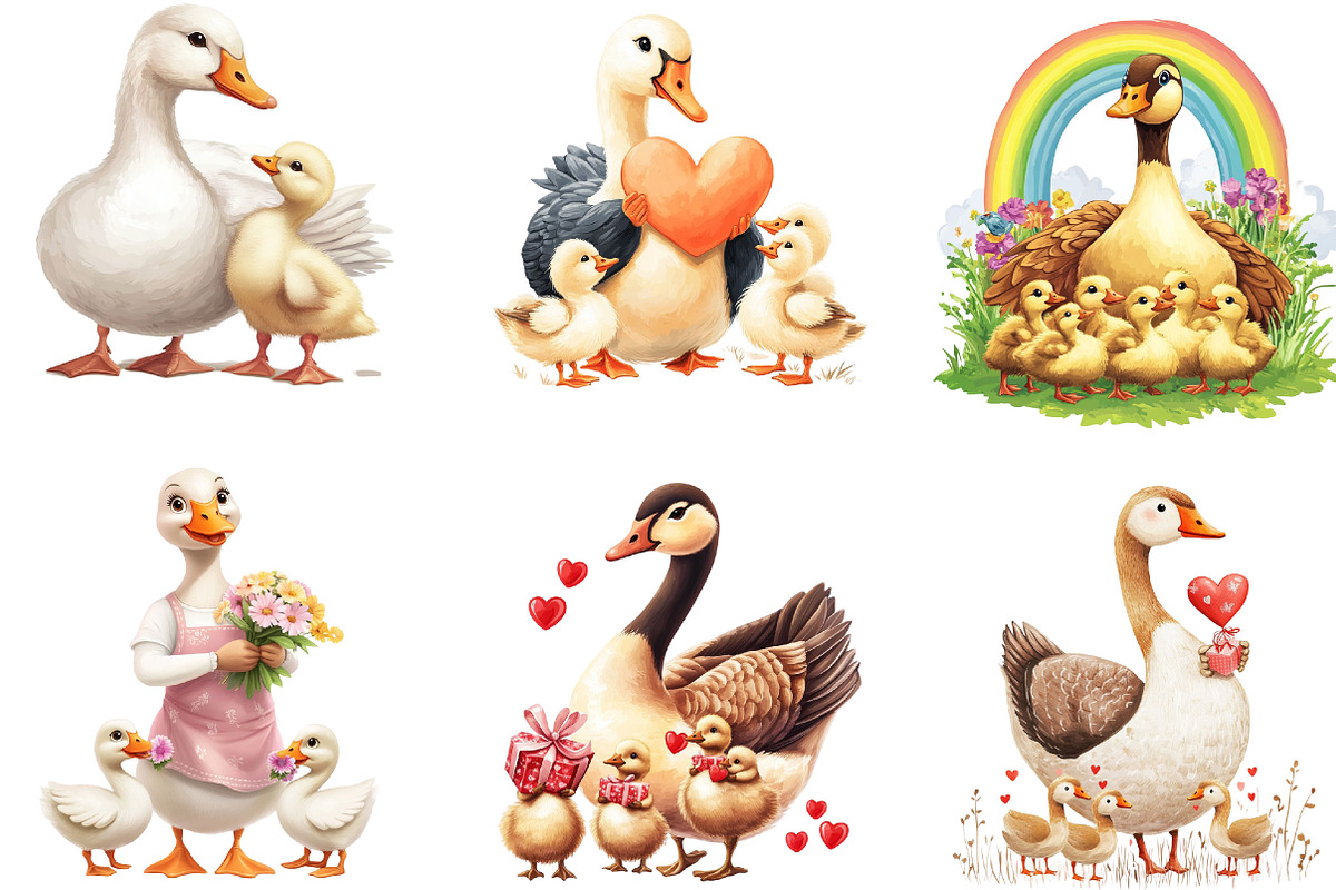 Mama Goose Mother's Day Clipart Bund, an Illustration by Designking (Photo 4 of 5)