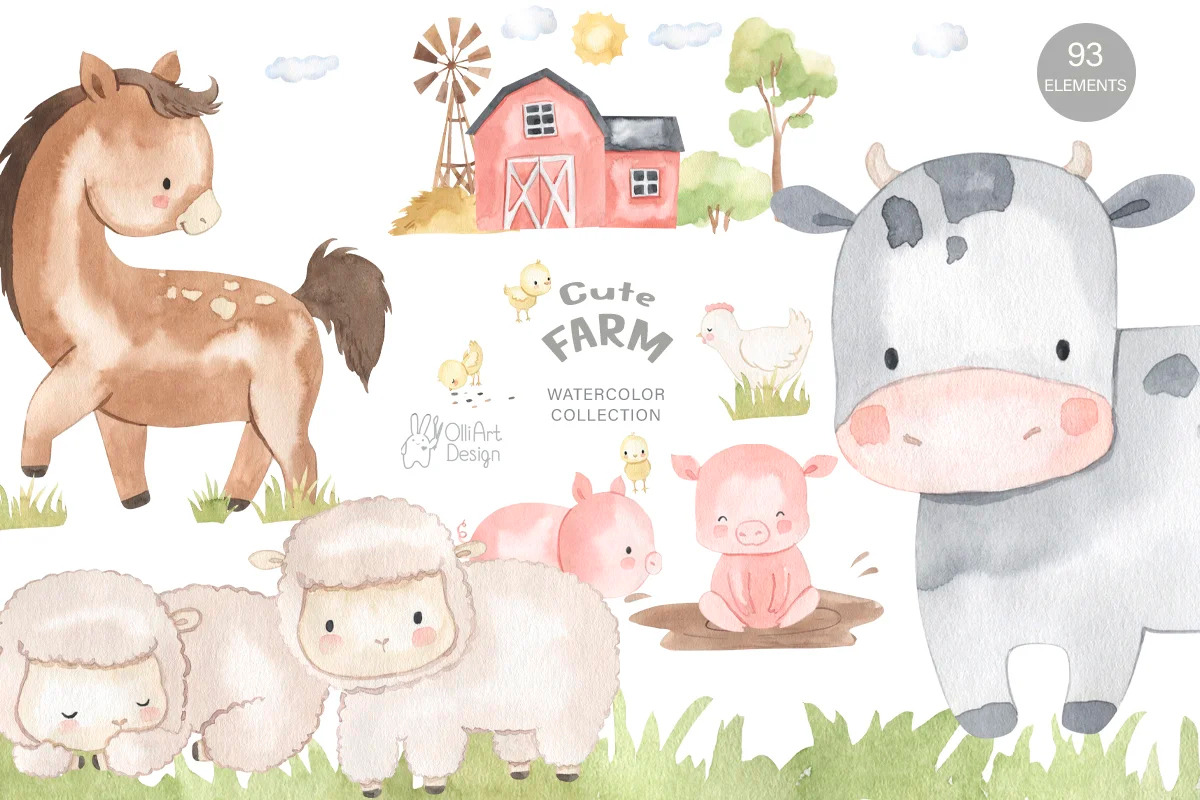 Animal BUNDLE. Watercolor, an Animal Illustration by OlliArtDesign (Photo 4 of 17)