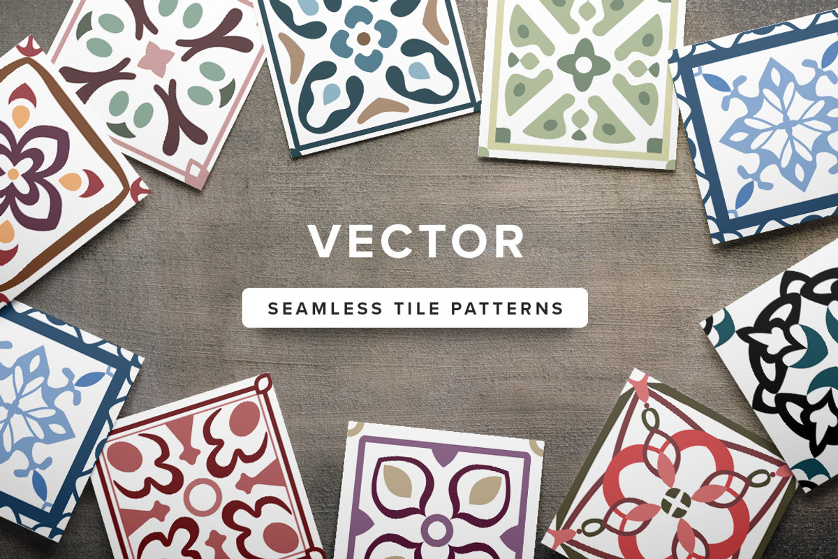 Vector Seamless Tile Patterns, a Background Graphic by Kotulska (Photo 1 of 8)