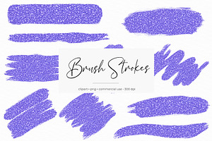 Violet Glitter Brush Strokes