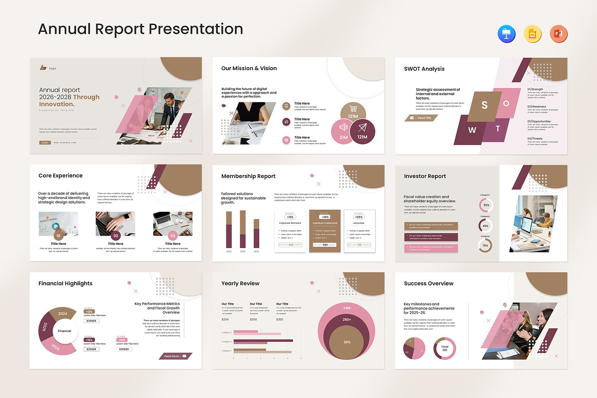 Annual Report Presentation Template, a Presentation Template by Slide_Genius1 (Photo 1 of 8)