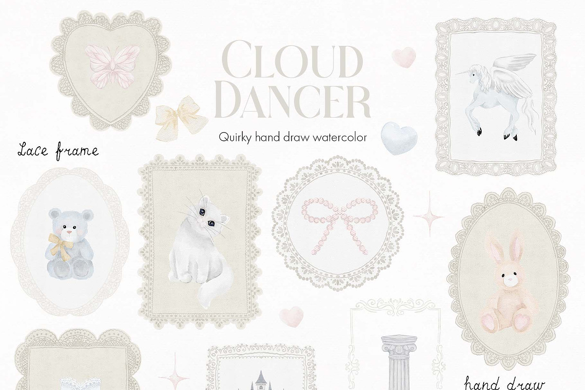 Cloud Dancer. Quirky watercolor., an Object Graphic by ma_i_vi (Photo 3 of 10)