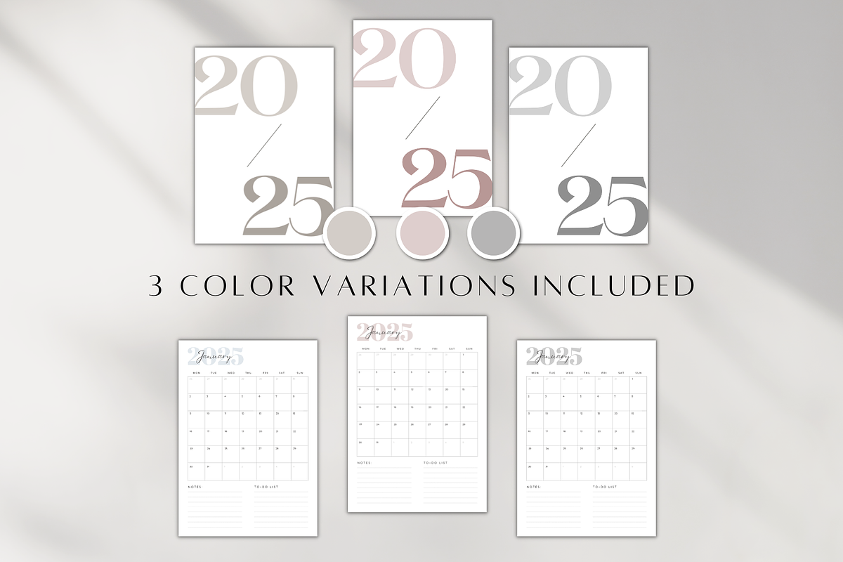 2025 Printable Calendar Template, a Stationery Template by BRANDcontent (Photo 4 of 7)