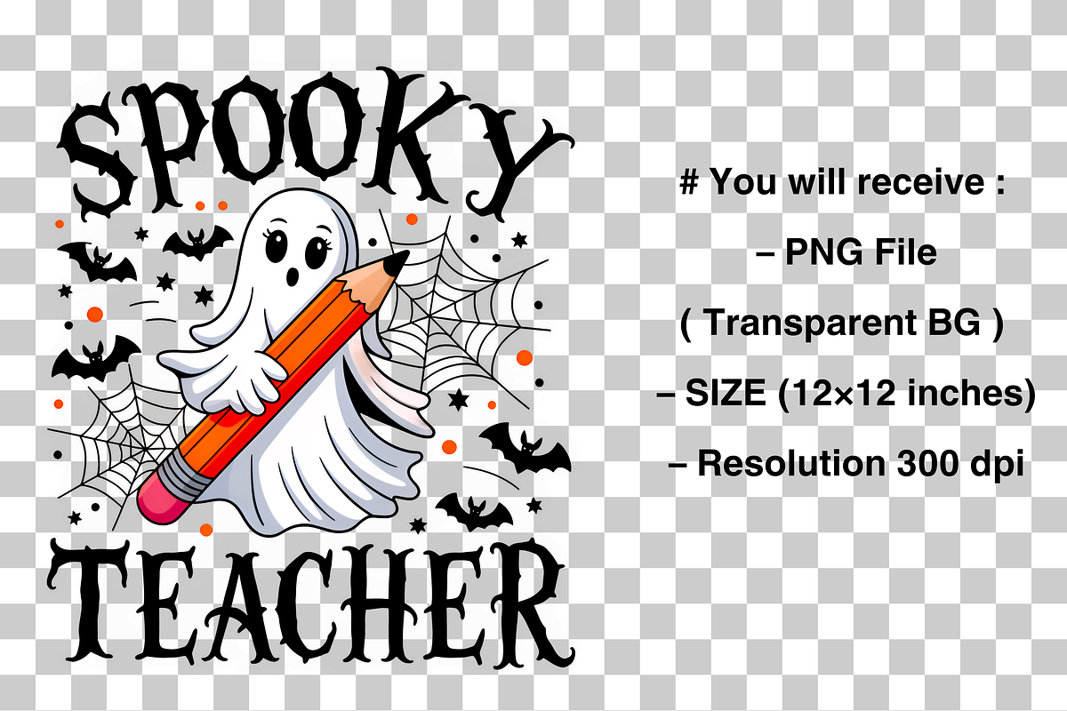 Spooky Teacher Png, Halloween Png, a Graphic by Clipart Bloom