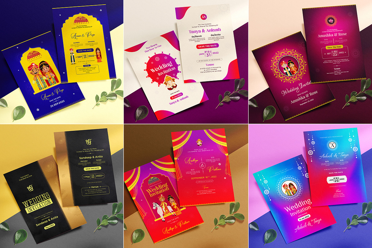 Indian Wedding Invitation Cards, an Invitation Template by Creative Hatti (Photo 5 of 6)