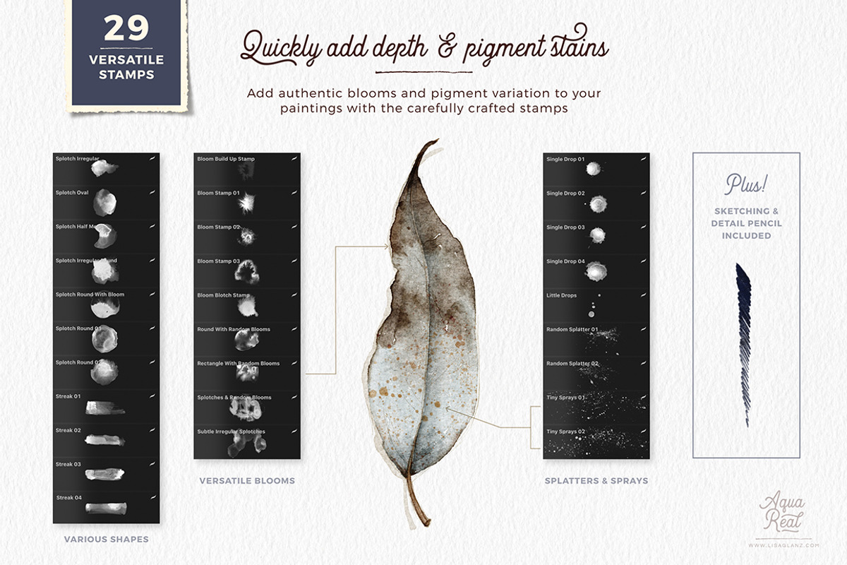 AquaReal Procreate Watercolor Set, a Brush Add-On by Lisa Glanz (Photo 6 of 16)