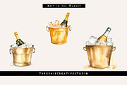 Golden Champagne Bucket PNG Clipart, an Object Illustration by Geniecreativestudio (Thumbnail 6 of 9)