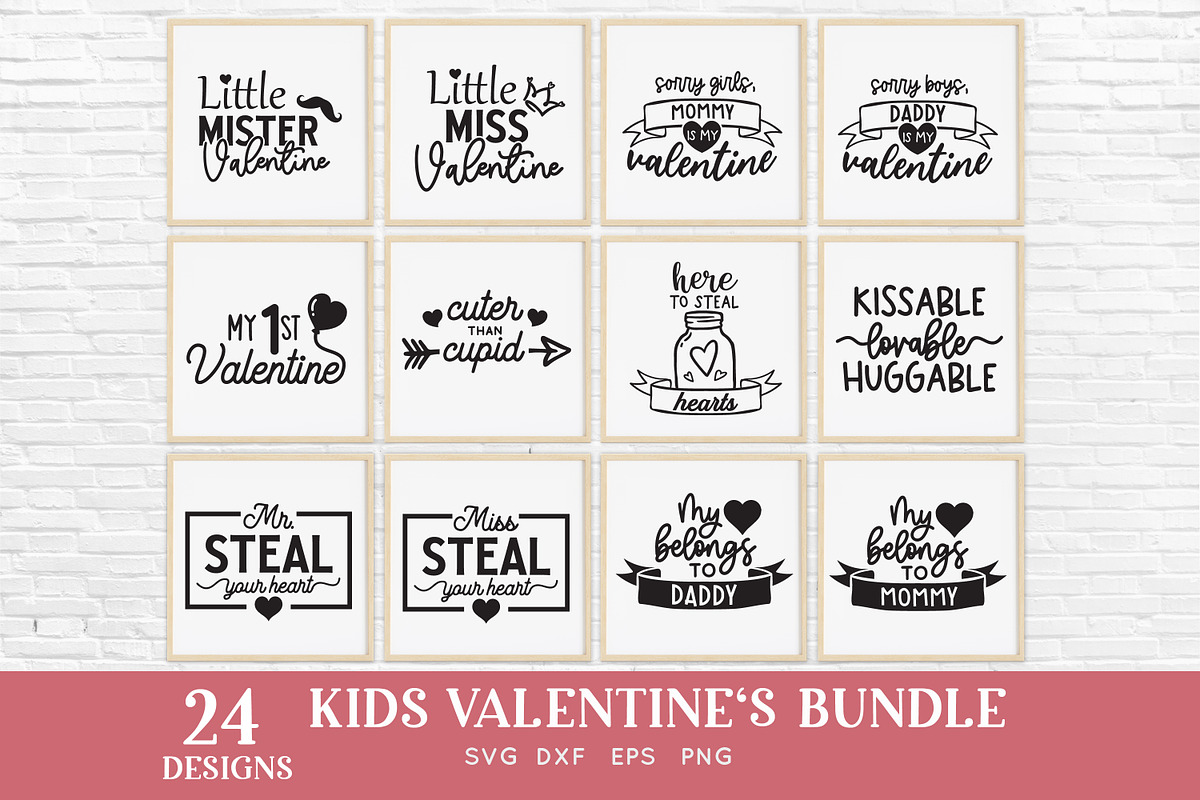 Kids Valentines Day svg bundle, an Object Graphic by Peachycottoncandy (Photo 3 of 4)