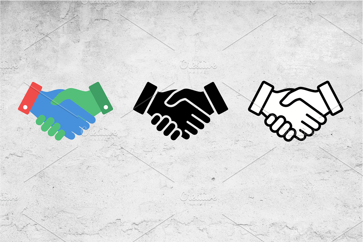 Handshake Icons Flat Glyph Outline, an Outline Icon by Artonix (Photo 2 of 2)