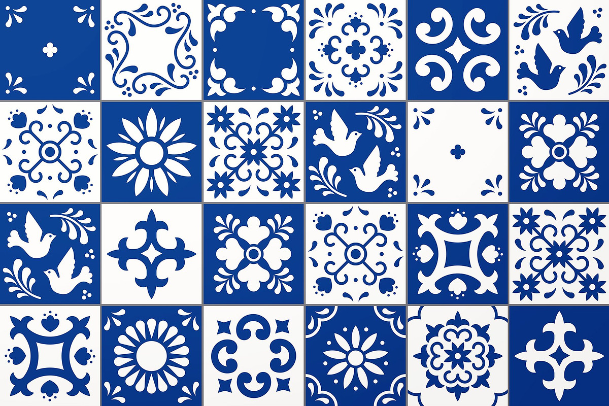 Mexican Talavera Tiles Patterns Set, a Pattern Graphic by Krolja (Photo 3 of 6)