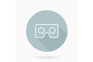 Vector Flat Icon . VR Logo, an Outline Icon by FineArtStudio