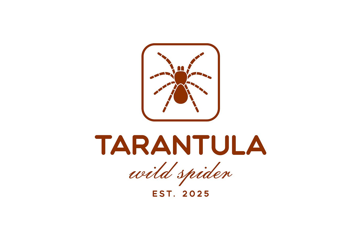 Vintage Retro Tarantula Spider Logo