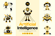 Artificial Intelligence Drawing Set, a Solid Icon by Vectors Market (Thumbnail 1 of 9)