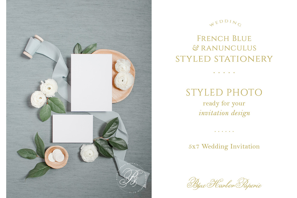 French Blue Linen Styled Photo, a Photo by BlueHarborPaperie (Photo 1 of 2)