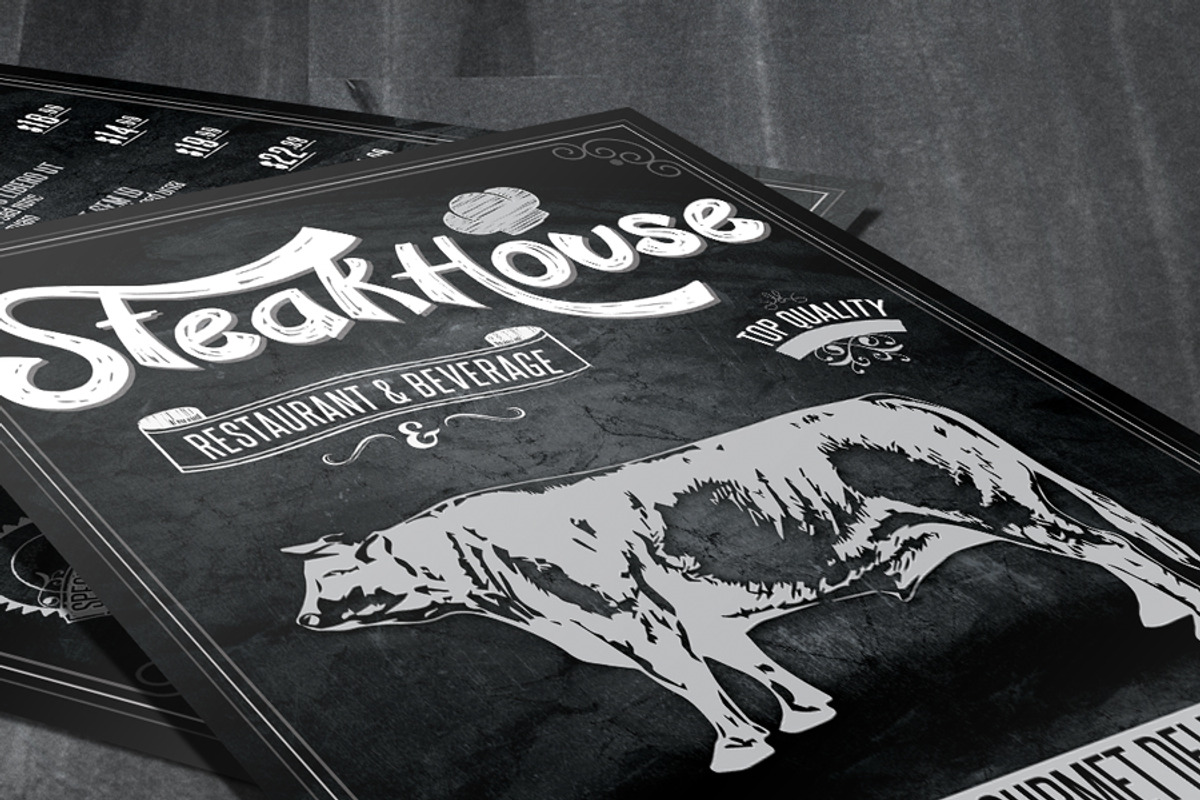 Vintage Restaurant Flyer, a Flyer Template by fatihakdemir (Photo 3 of 3)
