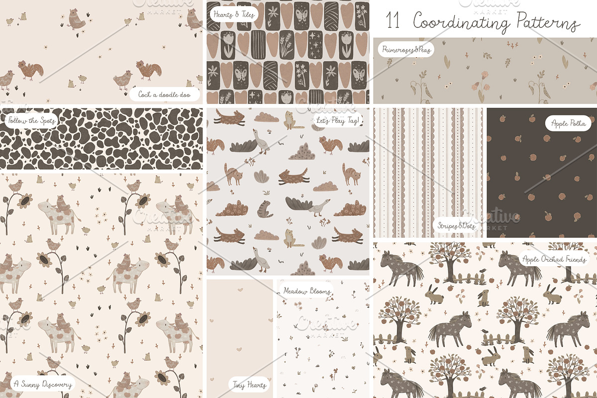 Farm Friends Neutral Nursery Clipart, an Animal Illustration by PenguinArtStudio (Photo 8 of 10)