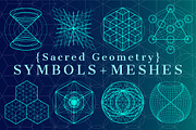 {Sacred Geometry} Symbols + Meshes, an Object Graphic by ekaart (Thumbnail 1 of 5)