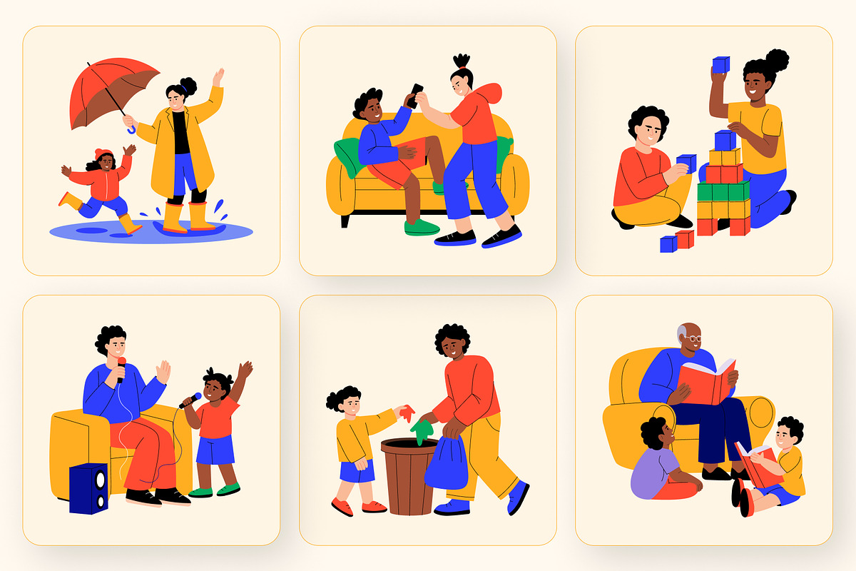Family Illustration Art Set, a Person Illustration by Brickclay (Photo 6 of 9)