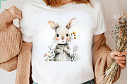 Watercolor Bunnies and Wild Flower, an Illustration by CreationArt (Thumbnail 7 of 10)