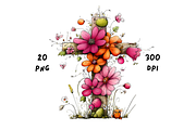 Whimsical Easter Cross Floral Spring, a Seasonal Illustration by GiraffeCreative (Thumbnail 7 of 20)
