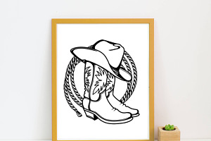 Cowboy Boots, Hat Cowboy Lasso Svg