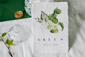 SALE! GREEN-watercolor Collection