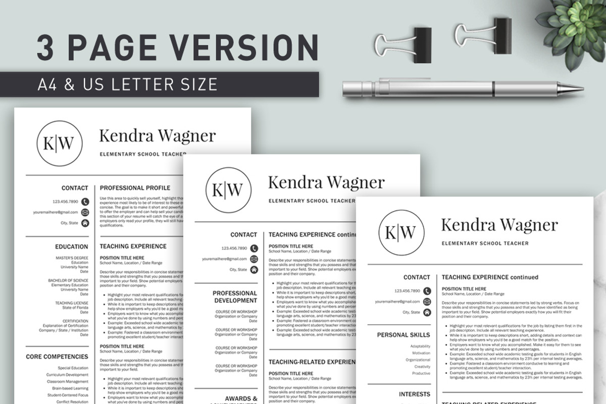 Resume/CV | Teacher, a Resume Template by Klamp Studio (Photo 4 of 8)