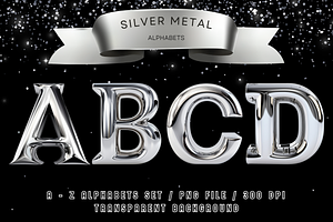 Silver Metal Alphabets Clipart