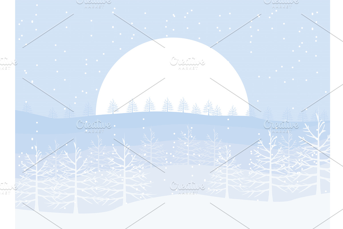 winter season snowscape, an Illustration by studiogstock