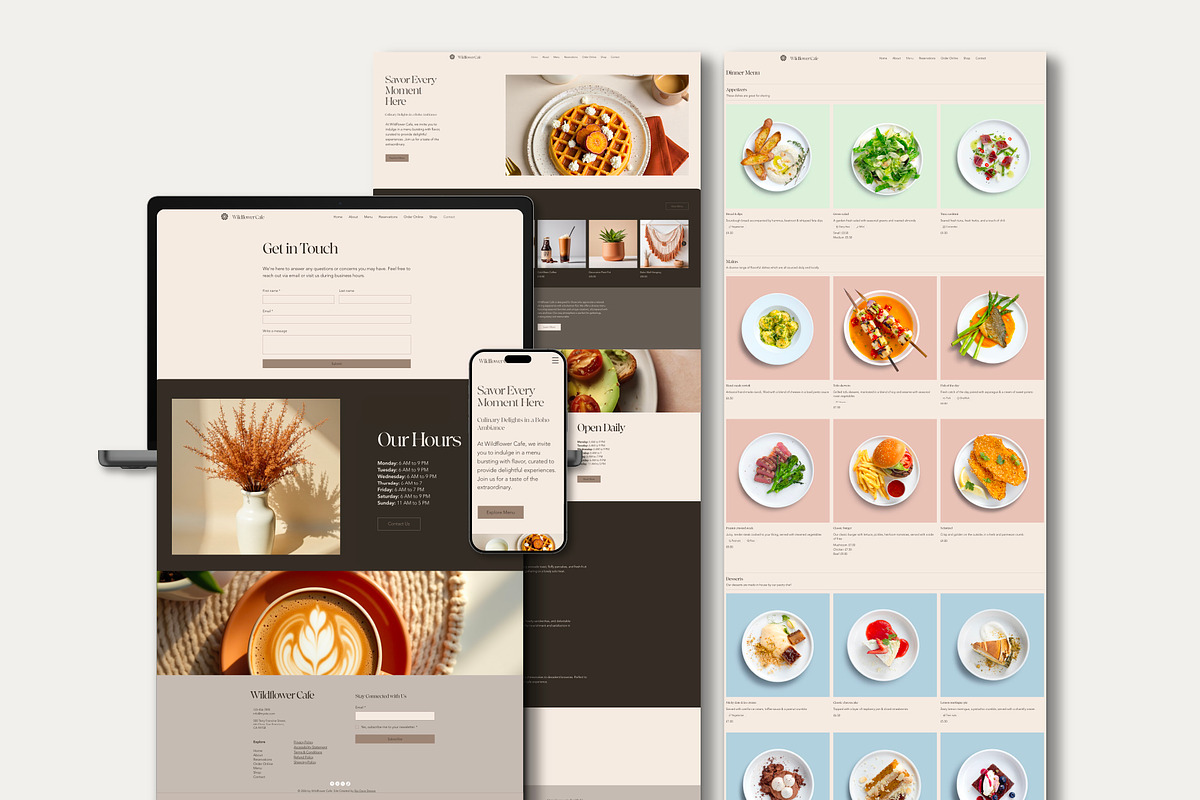 Restaurant, Cafe Wix Website, a Wix Template by Sky Dore Design (Photo 3 of 13)