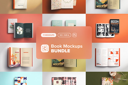 Book Mockups Bundle, a Books & Magazine Mockup by Custom Scene