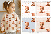 Teddy Bear Patterns & Clipart, an Animal Illustration by GoldmoonUA (Thumbnail 2 of 5)