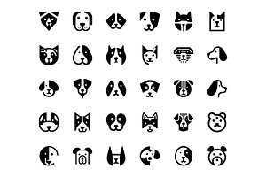 Minimal Dog Faces Logo, a Branding & Logo Template by Vectorium Studio