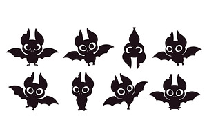 Funny black bats. Halloween bat, an Animal Illustration by LadadikArt