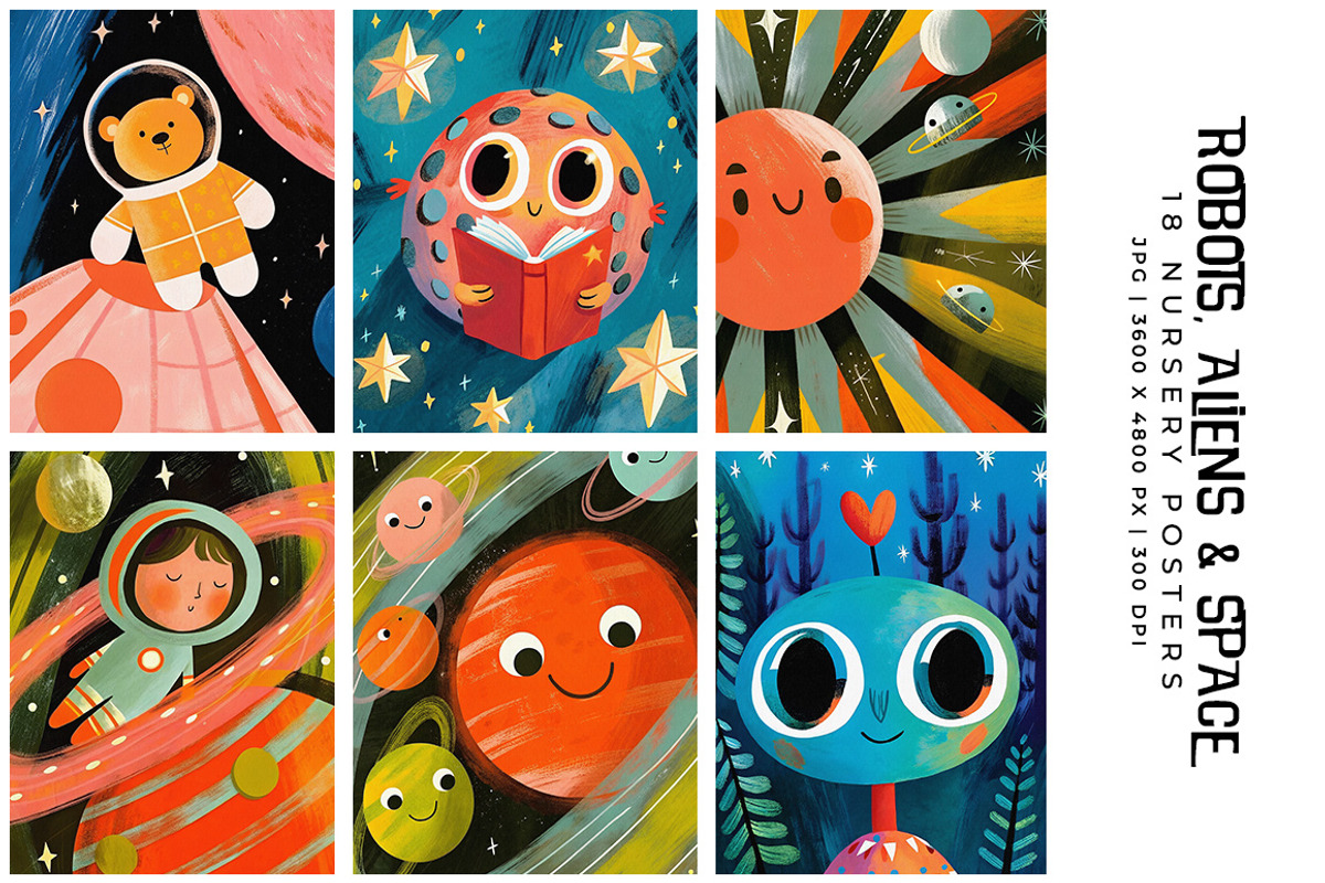 Robots, Aliens and Space, a Decorative Illustration by Digital Art Creations (Photo 3 of 6)